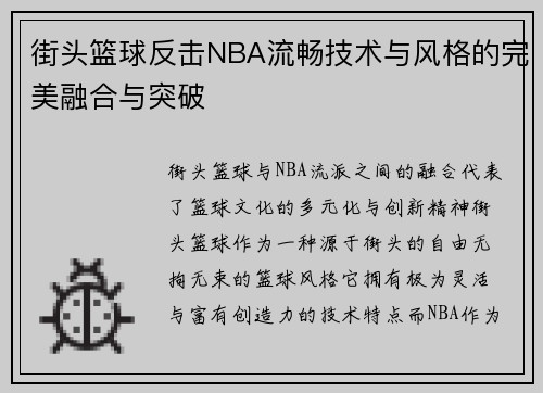 街头篮球反击NBA流畅技术与风格的完美融合与突破